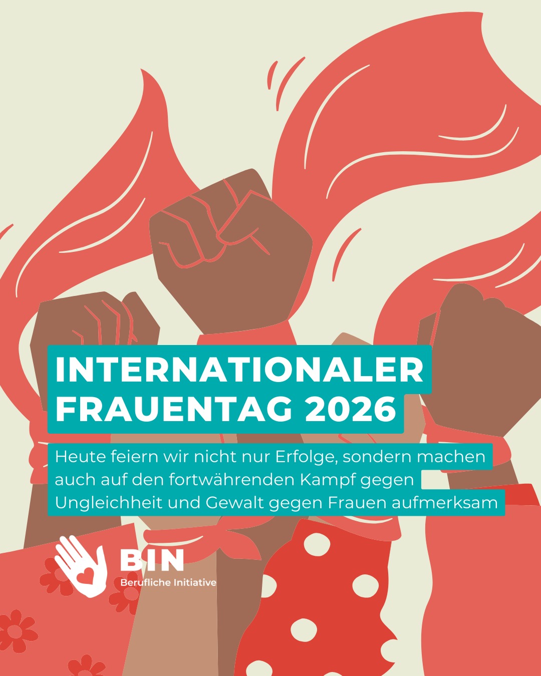 Starke Stimmen, mutige Geschichten und ein gemeinsames Ziel: eine gerechte Gesellschaft für alle Frauen.
Heute und jeden Tag. 💜
#InternationalerFrauentag #Weltfrauentag #Gleichstellung #Empowerment #Solidarität #BINgGmbH
—
Quellen
BKA – Straftaten gegen Frauen 2024
BMI – Lagebilder Gewalt gegen Frauen 2025
UN Women / United Nations Regional Information Centre for Western Europe – Bericht zur weltweiten Gleichstellung 2025